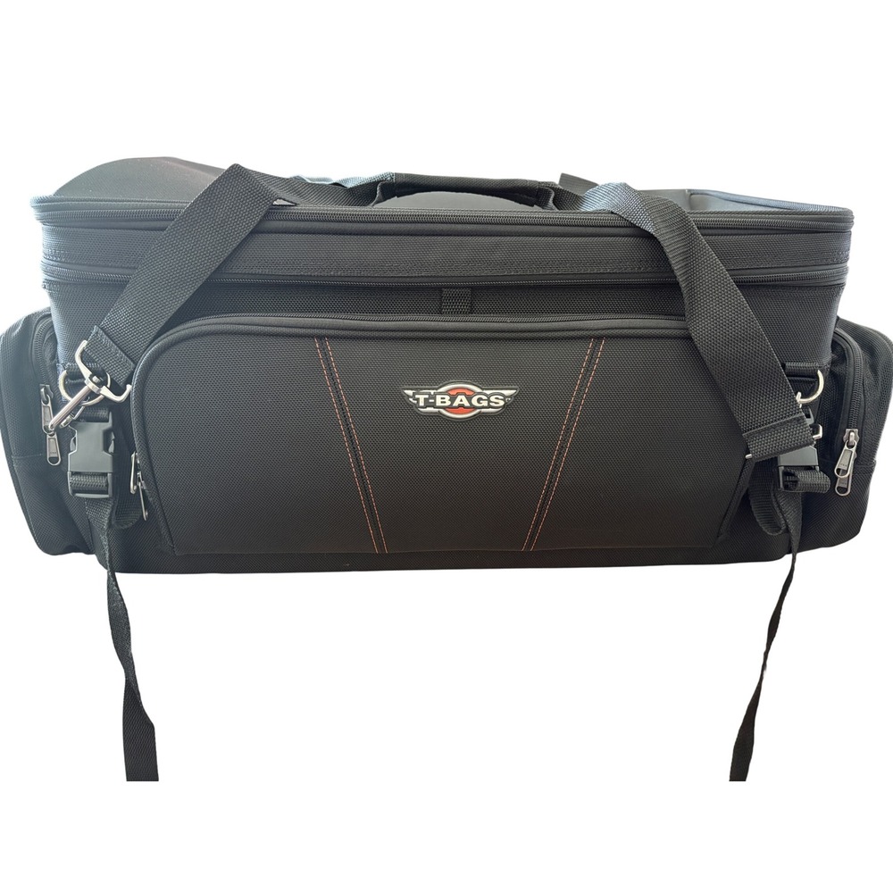 T-Bags Dekker II Tour-Pak Bag Black Motorcycle Luggage TB1600DT Reflective Trim